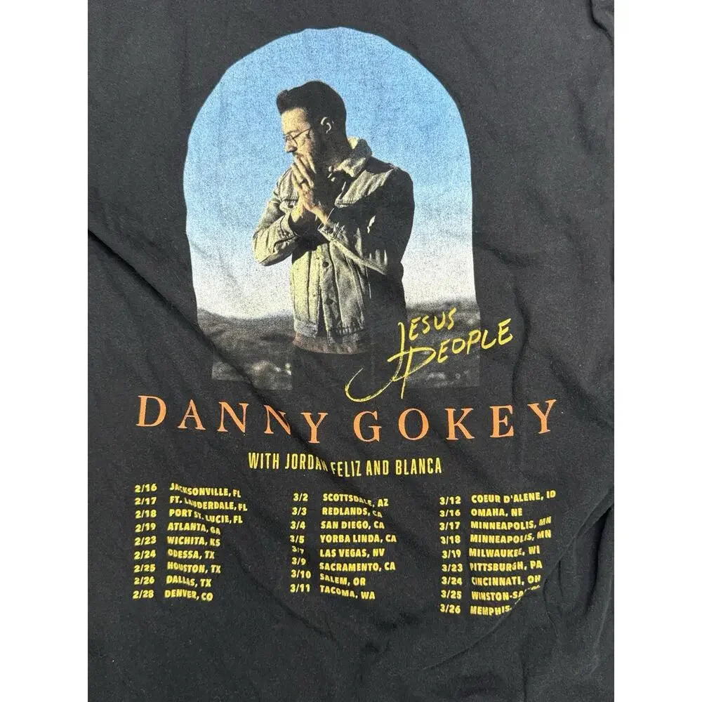 Danny Gokey Jesus People 2023 Tour T-Shirt Adult 2XL Black Christian Music